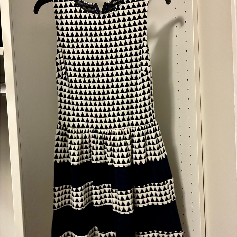 Design Lab Lord & Taylor Black and White Geometric Dress